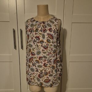 LOFT Multicolor Floral Sleeveless Blouse Sz P Large